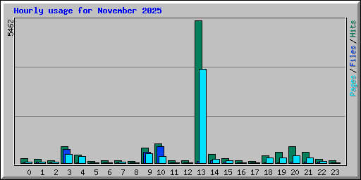 Hourly usage for November 2025